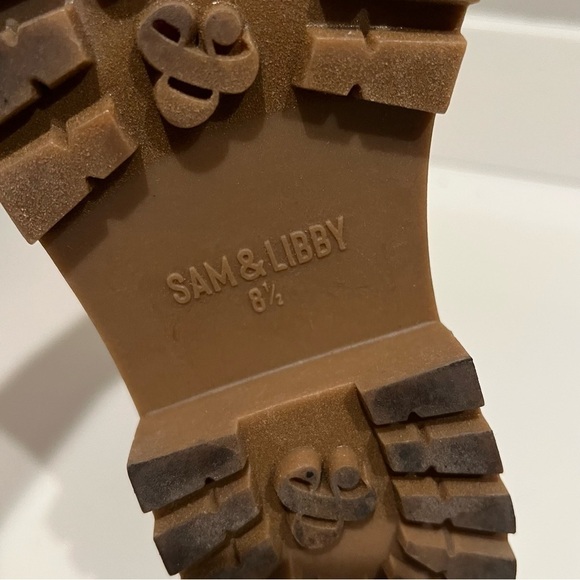 Sam & Libby Vegan Leather Combat boots, lace up/Zipper, black, size 8.5 US, NWOT - Picture 9 of 9